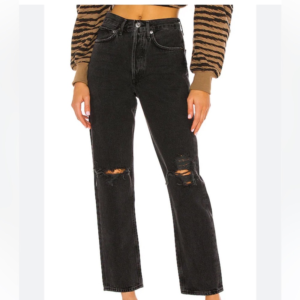 Agolde 90's Mid Rise Loose Jeans Denim in Smokestack
